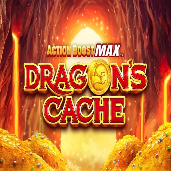 Action Boost Max Dragon's Cache online game logo by SpinPlay Games on casinovacasinoo.com