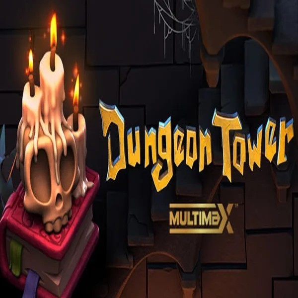 Dungeon Tower slot logo by Peter & Sons at Casinova Casino