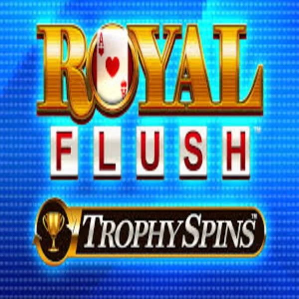 Royal Flush Trophy Spins slot logo by Greentube at Casinova Casino